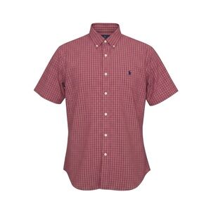 🦅 Ralph Lauren Men’s XL Plaid Short Sleeve‎ Button-Up | Red Pony Logo